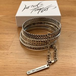 BCBGGeneration Silver Bangle Set - 4 Piece